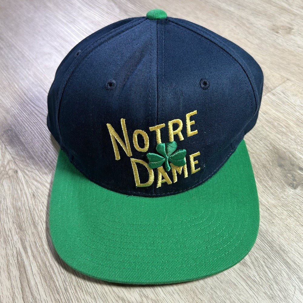 Adidas Notre Dame Fighting Irish Snapback Hat College Blue Green Cap